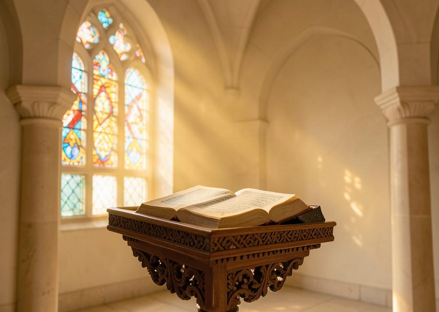Intérieur de mosquée baigné de lumière dorée